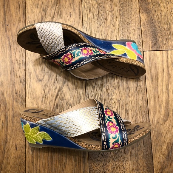 Corkys Shoes Elite By Corkys Cula Multicolor Floral Motif Leather